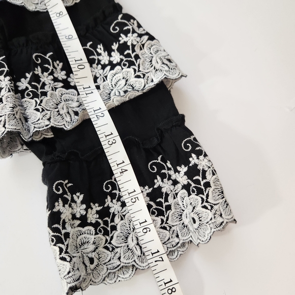 wms gianni bini tiered ruffled embroidered lacey cropped top sz s feminine boho - Picture 11 of 12